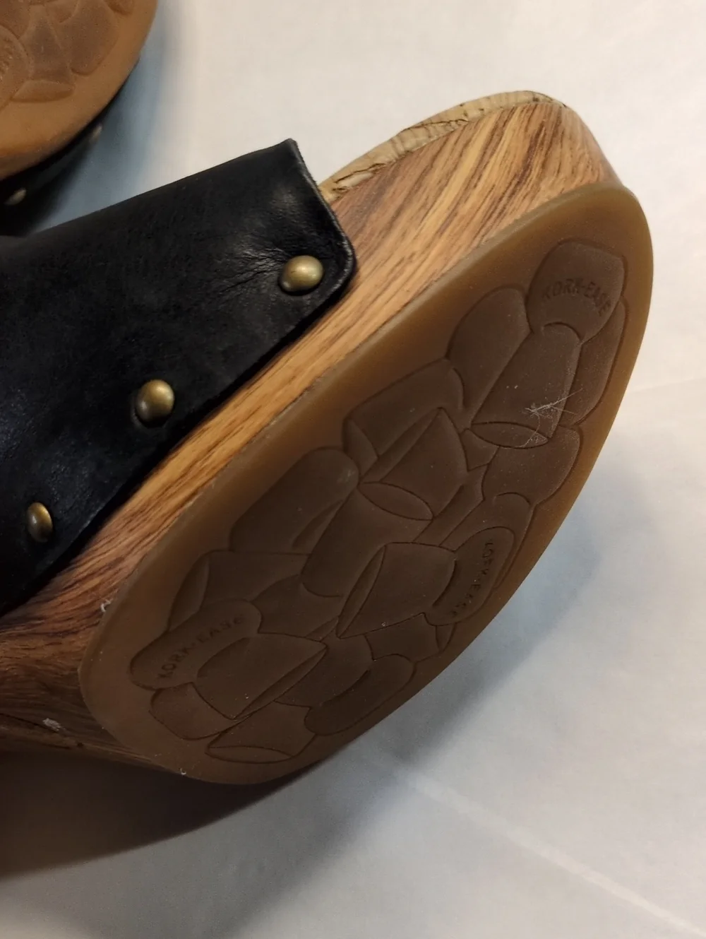 Kork Ease Harlin Wood Heel Platform Leather Open Toe Mule Clog Brown Size 10